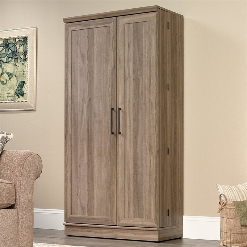 Maddie Home Traditional Engineered Wood 3-Shelf Storage Cabinet in Salt Oak