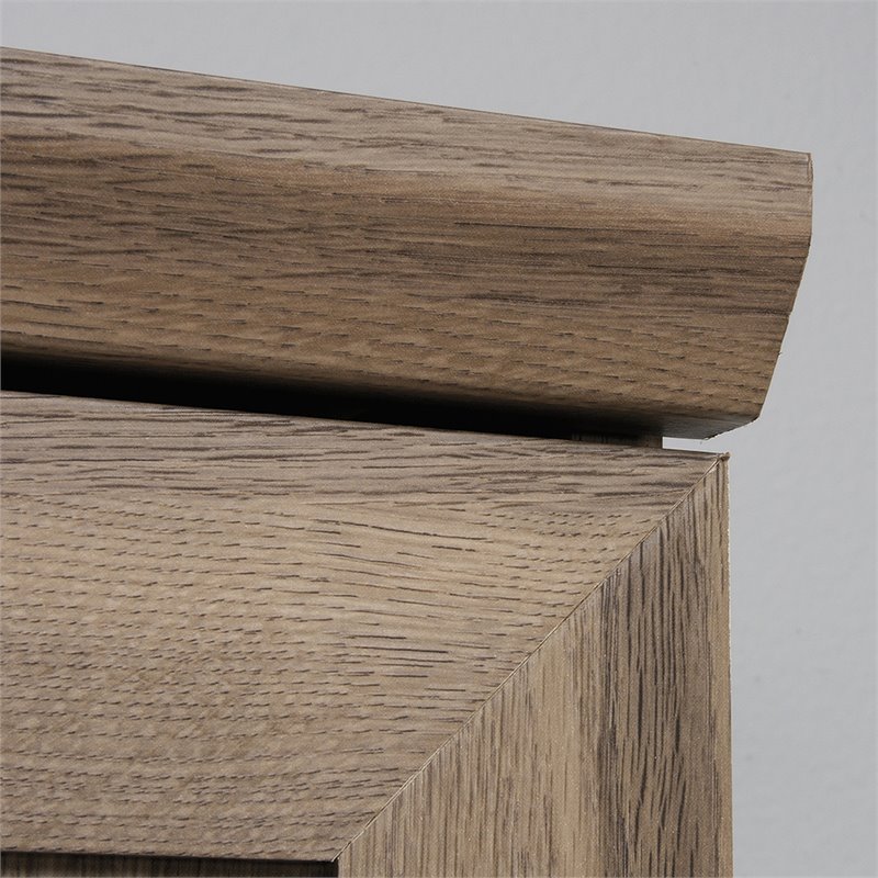 Maddie Home Traditional Engineered Wood 3-Shelf Storage Cabinet in Salt Oak