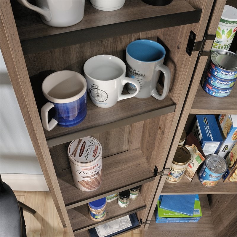 Maddie Home Traditional Engineered Wood 3-Shelf Storage Cabinet in Salt Oak