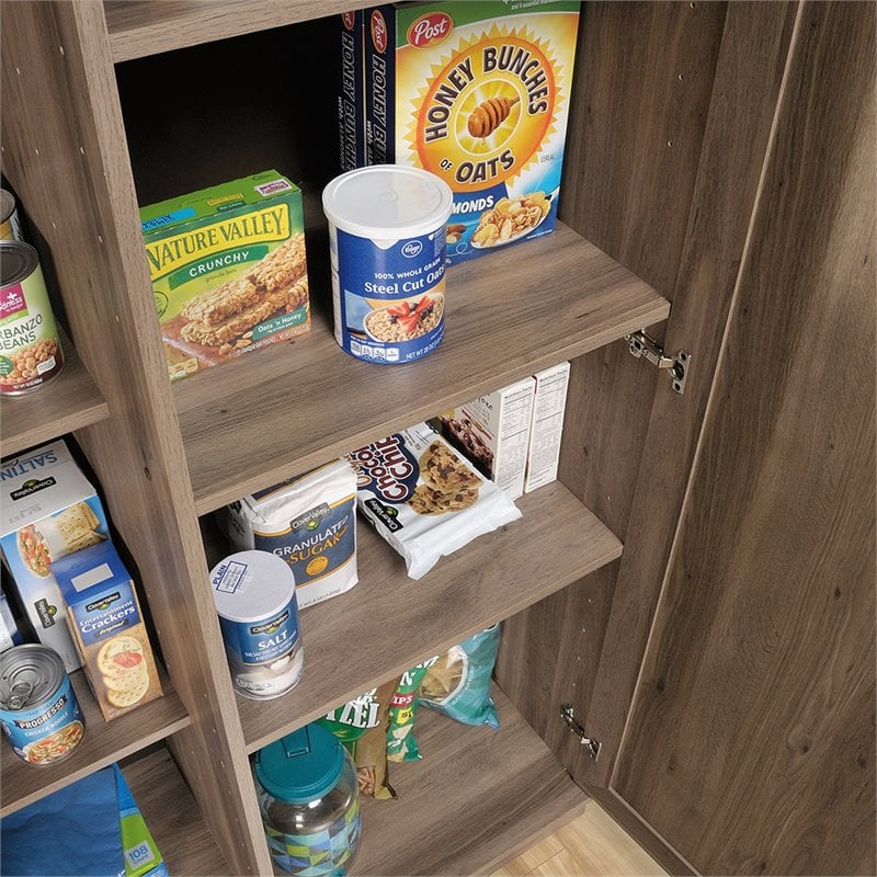 Maddie Home Traditional Engineered Wood 3-Shelf Storage Cabinet in Salt Oak