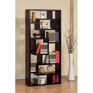 maddie home willow modern freestanding display shelf bookcase in cappuccino