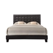 Maddie Home Mila Transitional Faux Leather Tufted Queen Panel Bed in Espresso