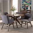 Maddie Home 5 Piece Round Dining Set in Gray and Walnut