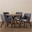 Maddie Home 5 Piece Round Dining Set in Gray and Walnut