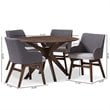 Maddie Home 5 Piece Round Dining Set in Gray and Walnut
