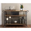 Maddie Home Kitchen Cart in Brown and Antique Bronze