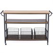 Maddie Home Kitchen Cart in Brown and Antique Bronze