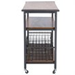 Maddie Home Kitchen Cart in Brown and Antique Bronze