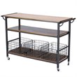 Maddie Home Kitchen Cart in Brown and Antique Bronze