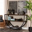 Maddie Home Console Table in Antique Black and Brown