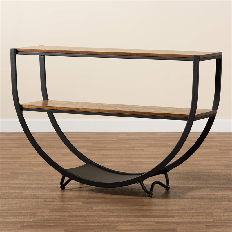 Maddie Home Console Table in Antique Black and Brown