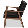 Maddie Home Faux Leather Tufted Reception Chair in Black