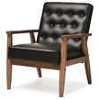 Maddie Home Faux Leather Tufted Reception Chair in Black