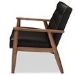 Maddie Home Faux Leather Tufted Loveseat in Black