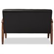 Maddie Home Faux Leather Tufted Loveseat in Black