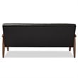 Maddie Home Faux Leather Tufted Sofa in Black