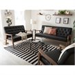 Maddie Home Faux Leather Tufted Sofa in Black
