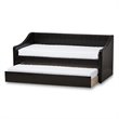 Maddie Home Modern Faux Leather Daybed with Trundle in Black