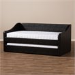 Maddie Home Modern Faux Leather Daybed with Trundle in Black