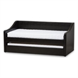 Maddie Home Modern Faux Leather Daybed with Trundle in Black