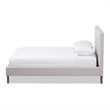Maddie Home Mid-Century Fabric Upholstered Queen Platform Bed in Gray