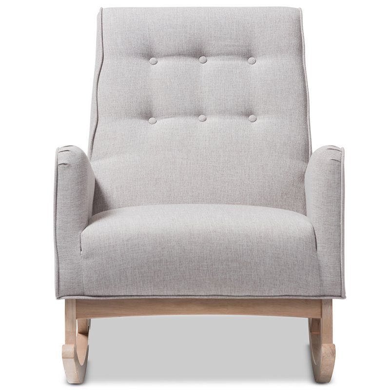 Maddie Home Tufted Rocker in Gray and Beige