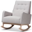 Maddie Home Tufted Rocker in Gray and Beige