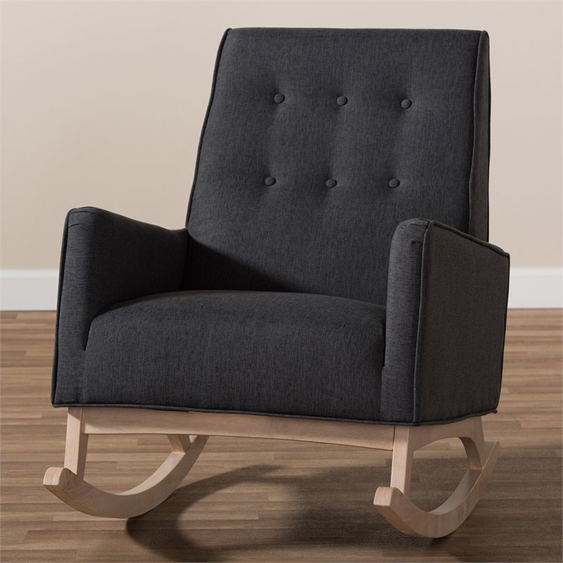 Maddie Home Tufted Rocker in Dark Gray