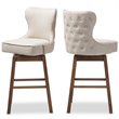 Maddie Home Swivel Barstool in Light Beige (Set of 2)