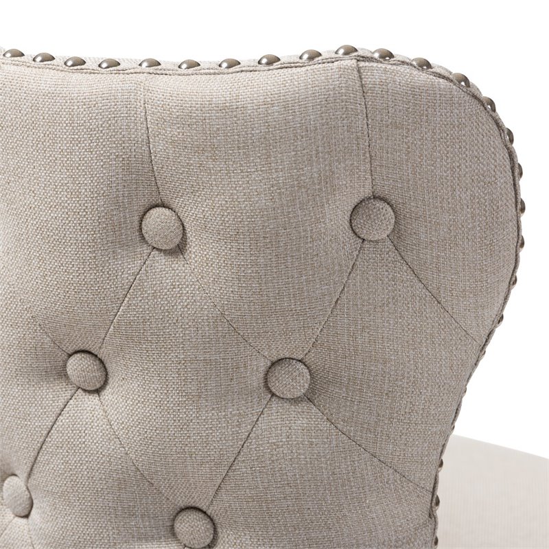 Maddie Home Swivel Barstool in Light Beige (Set of 2)