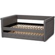 Maddie Home Modern Fabric Tufted Full Daybed with Trundle in Gray