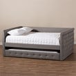 Maddie Home Modern Fabric Tufted Full Daybed with Trundle in Gray