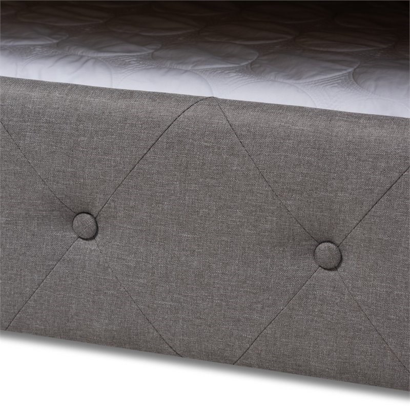Maddie Home Modern Fabric Tufted Full Daybed with Trundle in Gray
