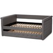 Maddie Home Modern Fabric Tufted Queen Daybed with Trundle in Gray