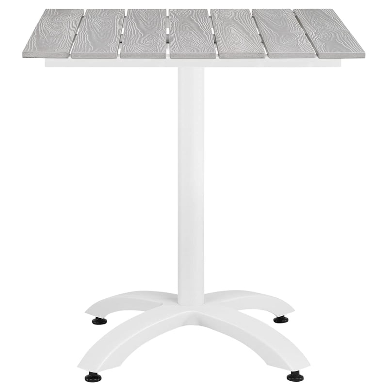 Maddie Home Outdoor Dining Table in White and Light Gray