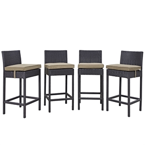 Maddie Home 27.5&quot Patio Bar Stool in Beige (Set of 4)