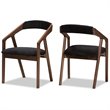 Maddie Home 5 Piece Round Dining Set in Black and Walnut Brown