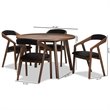 Maddie Home 5 Piece Round Dining Set in Black and Walnut Brown