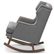 Maddie Home Tufted Wingback Rocker in Gray and Dark Walnut