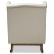 Maddie Home Tufted Wingback Rocker in Light Beige and Walnut