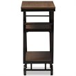 Maddie Home Bar Cart in Distressed Oak and Antique Black