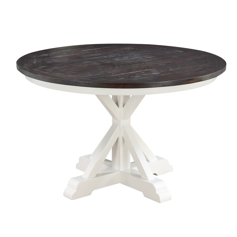 Wallace And Bay Maddox 54 Dining Table With Round Plank Style Top In