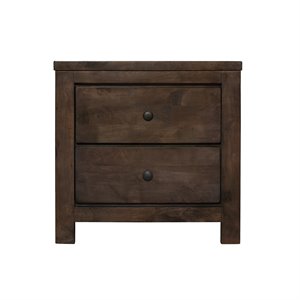 bonilla gray brown nightstand with rustic finish and two drawers