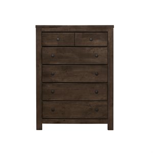 bonilla gray brown chest with rustic finish and six drawers