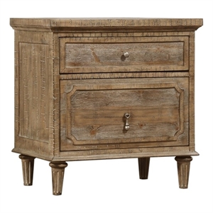 wallace & bay haynes 2-drawer traditional wood nightstand in taupe brown