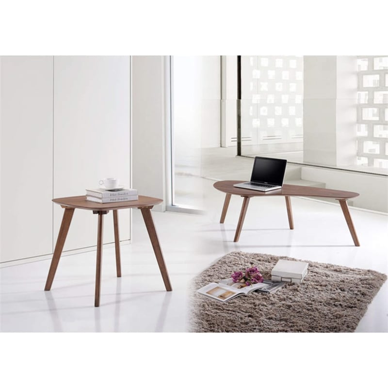 Wallace & Bay Pineda Contemporary End Table in Brown