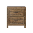 Wallace & Bay Mullen Rustic Reclaimed Pine 2-Drawer Nightstand in Brown