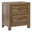 Wallace & Bay Mullen Rustic Reclaimed Pine 2-Drawer Nightstand in Brown
