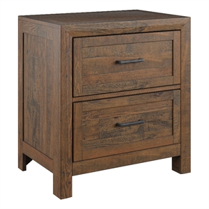 wallace & bay mullen 2-drawer wood nightstand in caramel brown