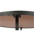 Wallace & Bay Faro Round Coffee Table in Brown Rustic Pine and Gray Metal